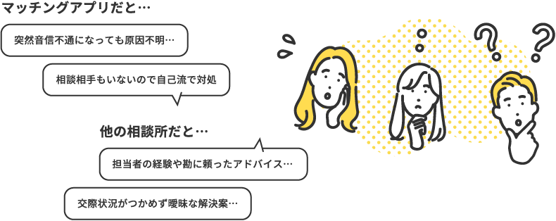マッチングアプリだと・・・　他の相談所だと・・・