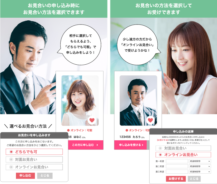お見合い選択の説明画像